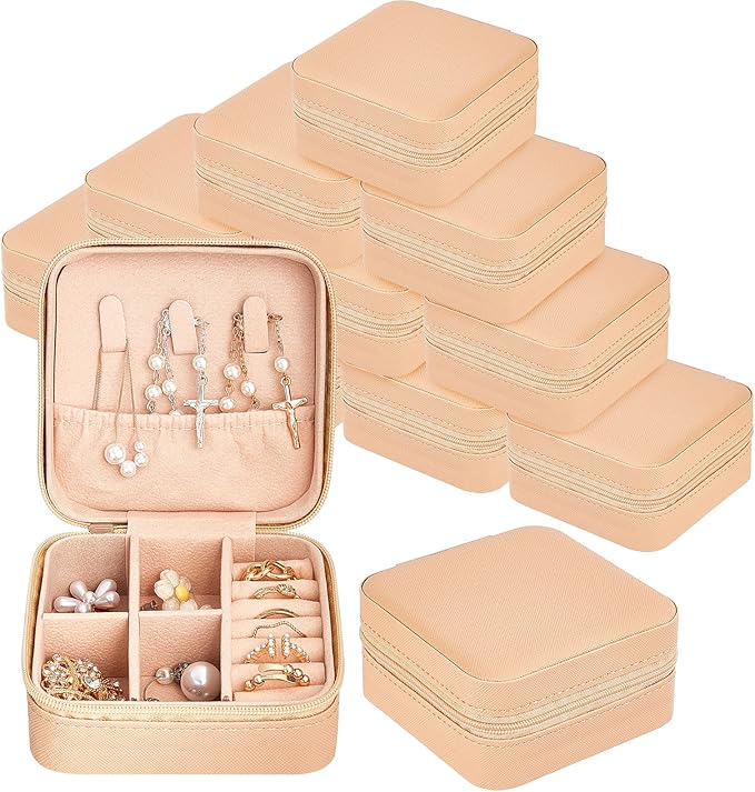 Taiyin Travel Jewelry Case, Bridesmaid Gifts Mini Jewelry Organizer, PU Leather Portable Earring Box for Women Girls by Taiyin