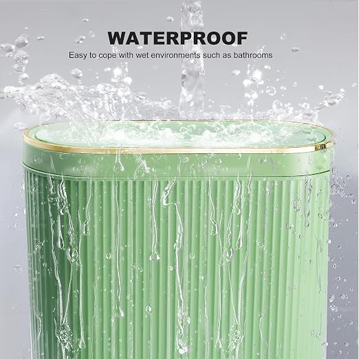 Supteron Bathroom Trash Can with Lid 3.2 Gallon Narrow Trash Can Small Plastic Trash Bin 12 Liter with Press Type Lid for Bedroom Bathroom, Mint Green - Image 6