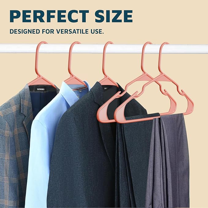 Lifemaster Plastic Clothes Hangers – Heavy Duty Hanger Set, for Organizing Clothes, Dresses, and Coat, Holds Up to 5 lbs, Space-Saving Hangers with Non-Slip Shoulder Grooves, Pack of 30, Dark Brown - Image 10
