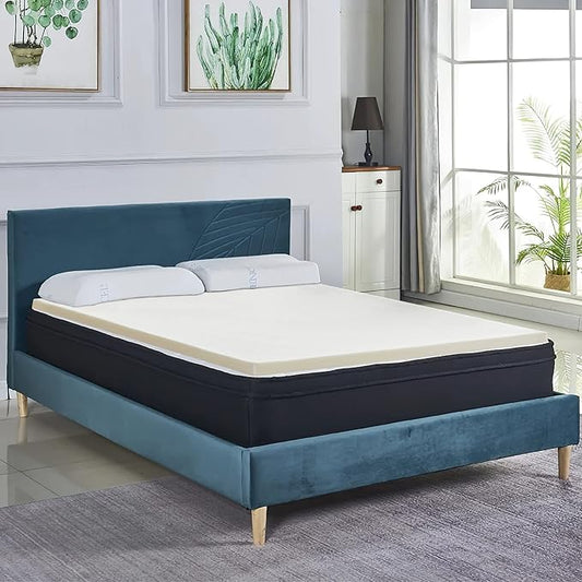 Nutan, 3-Inch High Density Medium Firm Foam Mattress Topper, CertiPUR-US Certified for Superior Comfort and Support, Twin, Green