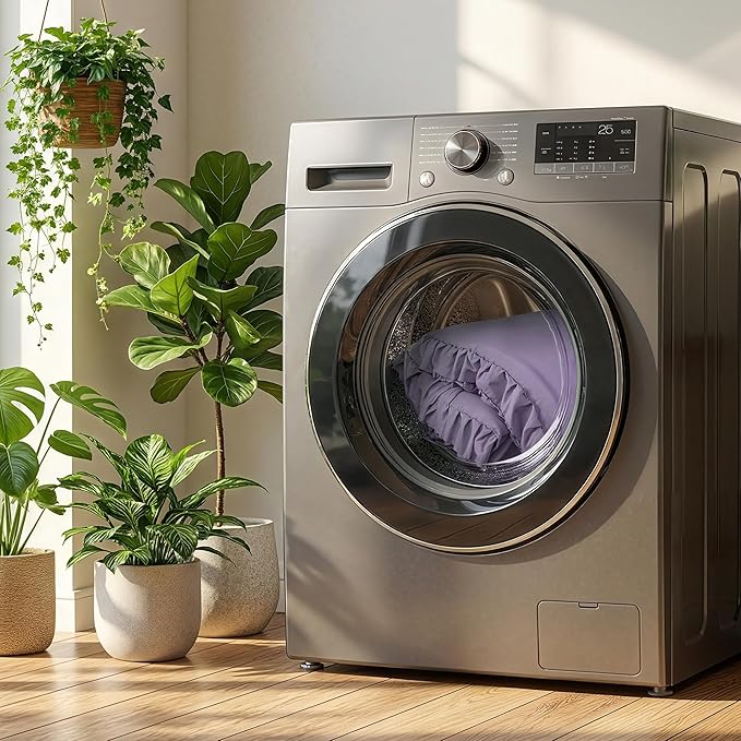 JANZAA King Size Comforter Set Grayish Purple Ruffle Comforter 3PCS Soft Fluffy Boho Comforter Vintage Farmhouse Bed Comforter Set Shabby Chic Bedding with 2 Pillowcases for All Season