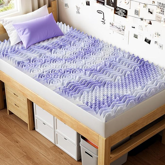 Dreamsmith 3 Inch Mattress Topper 7-Zone Memory Foam Mattress Topper Pressure Relief Soft Mattress Pad, CertiPUR-US Certified, Twin XL Size Bed