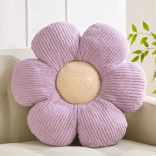 XIAIJIA Flower Pillow Flowers Shaped Pillow Cushion Decorative Daisy Pillow for Bed Cute Throw Pillow Flower Floor Pillow Soft Seat Cushion Purple Cushion 15.7"