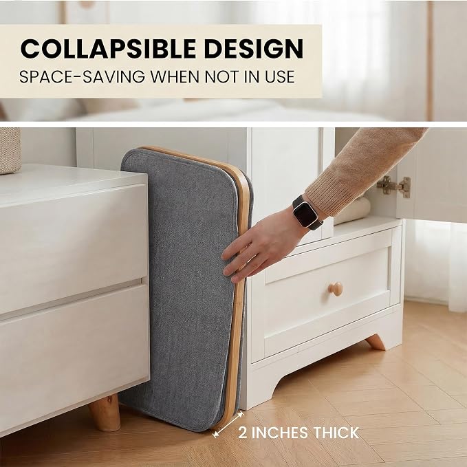 efluky Slim Laundry Basket with Lid, Narrow Laundry Hamper with Removable Bag, Skinny Dirty Clothes Basket with Bamboo Handles for Bathroom, Bedroom & Laundry Room, 65L Grey - Image 7