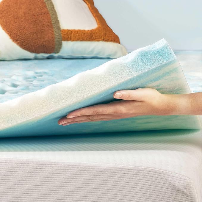 Best Price Mattress 2 Inch 5-Zone Swirl Gel Aerobreeze Foam Mattress Topper, CertiPUR-US Certified, Dorm Essentials, King