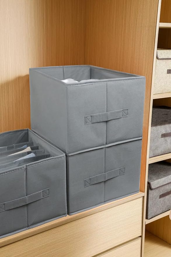 Fordonral Extra Large Clothes Closet Organizer 6 Compartments for Jean Sweater Sheets to Shirt - Divided Clothing Storage Boxes for Closet, Wordrobe, Bedroom, Shelf (4pc Gray) - Image 4