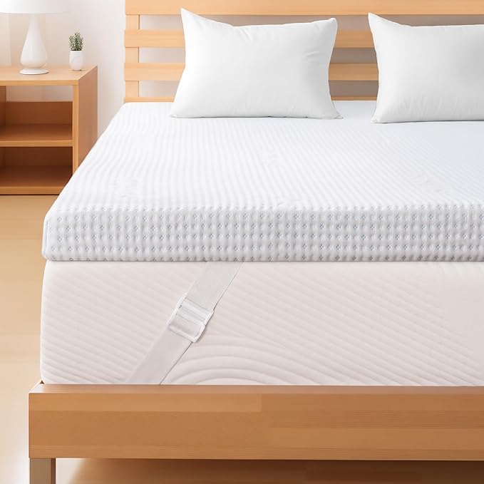 SyMax 2 Inch Mattress Topper Cover, California King Size Mattress Topper Protector Cover, Breathable Removable Zipper Cover Made from Bamboo