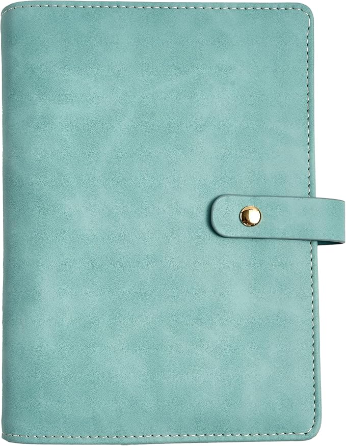 Travel Jewelry Binder Organizer Ring Binders - Jewelry Boxes PU Leather Case with Zipper Velvet Jewelry Pouch Bags for Daily Use & Gifting - Mint Green - Image 2