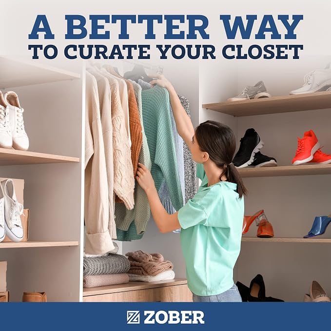 ZOBER Black Velvet Hangers 50 Pack - Clothes Hangers, Coat Hanger for Pants & Dress Clothes - Non Slip w/ 360 Degree Swivel, Holds up to 10 lbs - Strong Felt Hanger for Clothing - Image 7