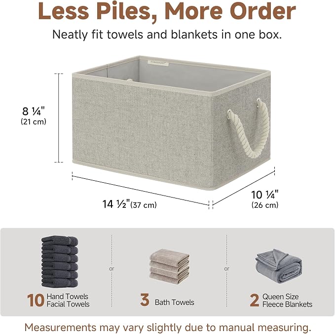 StorageWorks Storage Baskets for Shelves, Closet Organizers and Storage Bins, Fabric Organizer Bins for Clothes, Closet Shelf Organizer, Gray, Large, 3-Pack - Image 4