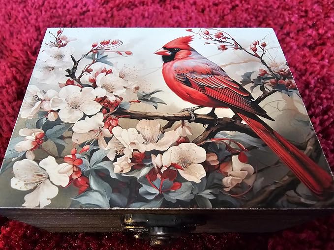 RK Collections Cardinal Trinket Box Small Jewelry Keepsake Box | Bird lovers Gift Idea, Animals Ornaments for Girls, Women, Gift Idea, for Home Décor (3CRS) - Image 2
