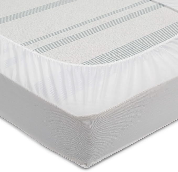 Serta Sertapedic Crib Mattress Protector with Nanotex Stain Repel and Release – Washable and Waterproof Mattress Pad Cover – Essentials for Newborn Baby and Toddler, 52"x 28", White