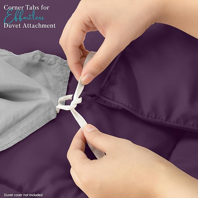 Utopia Bedding Queen Comforter Duvet Insert, Quilted Plum Comforter with Corner Tabs, Box Stitched Down Alternative Comforters Queen Size 88 x88 inches