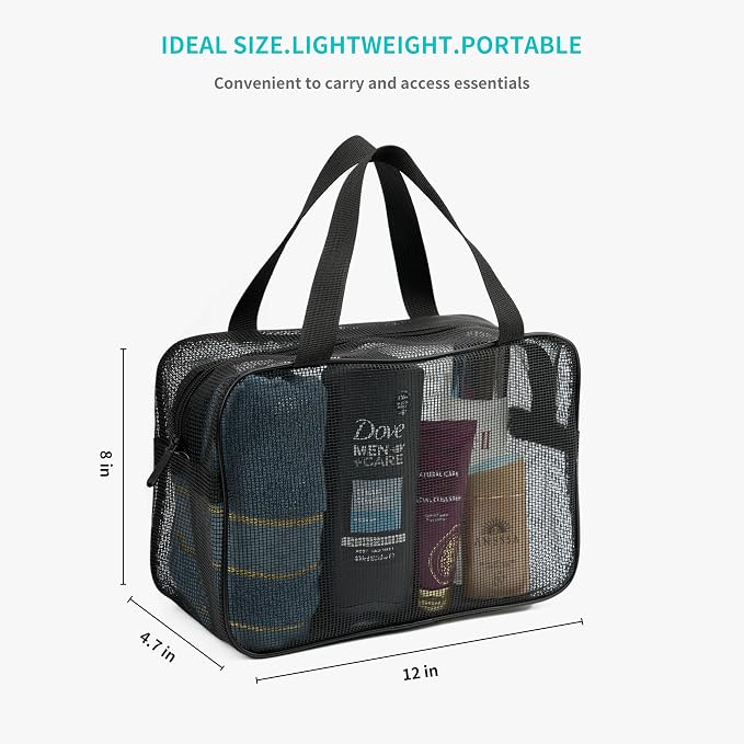 REDSINDA Mesh Shower Caddy Bag for Bathroom Gym Camping Portable Travel Mesh Toiletry Bag for Women Men - Image 4
