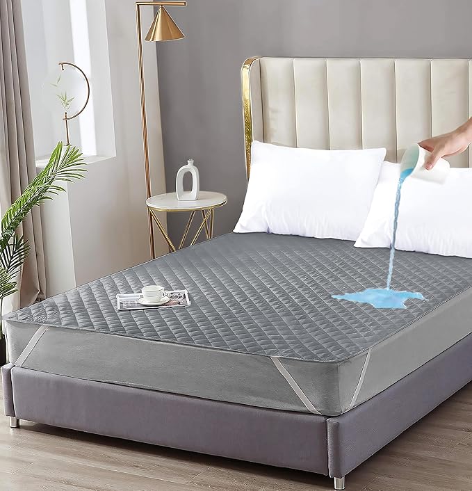 California King Mattress Protector – Waterproof Mattress Pad for Incontinence – Soft, Breathable, Washable Cover with Strong Elastic Corner Straps – Fits Up to 16" Deep