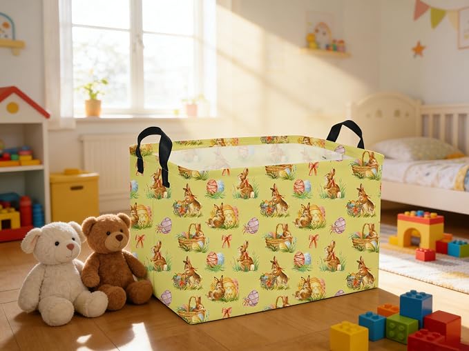 Rectangle Easter Baskets Kids Baskets Cute Storage Bin Organizer Box for Room Decor Gift Basket - Image 6