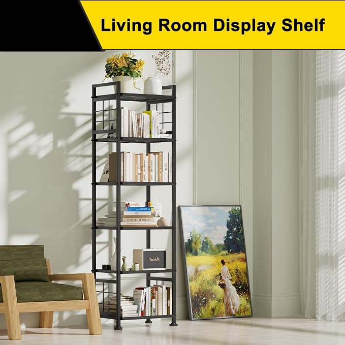 GIOTORENT 6-Wire Standing Storage Shelf for Bathroom Organizers and Storage & Laundry Room Organization, Metal Shelving Unit Pantry Rack for Kitchen & Bathroom, Black - Image 4