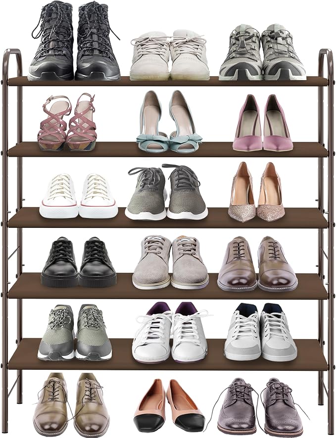 Simple Houseware 5-Tier Shoe Rack Storage Organizer, Bronze - Image 4