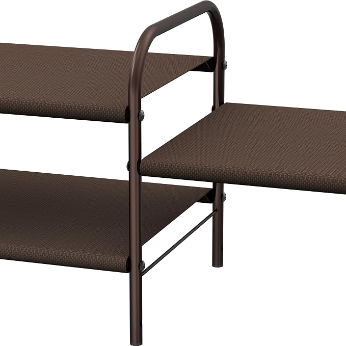 Simple Houseware 2-Tier Shoe Rack Storage Organizer, Bronze - Image 6