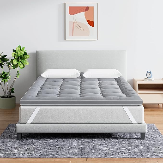 Maxzzz Full Mattress Topper, Extra Thick Mattress Pad Cover for Back Pain, Mattress Protector for 8-21 Inch Mattress, 1200GSM Down Alternative, 54 * 75 Inches.