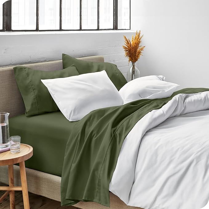 Bare Home King Sheet Set - 1800 Ultra-Soft Microfiber King Bed Sheets - Double Brushed - Deep Pockets - Easy Fit - 4 Piece Set - Bedding Sheets & Pillowcases (King, Cypress)