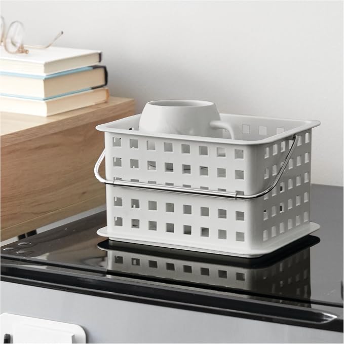 iDesign Shower Caddy Basket with Handle for Bathroom or College Dorm, Light Gray, Made in USA - Image 6