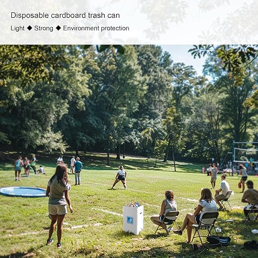 40 Gallon Cardboard Trash cans for Events (Pack of 10)， with 20 Liners Included，Be applicableOutdoor Events pop up Trash cans for Parties，Reusable Portable Garbage Can，in-Home Recycling Bins - Image 6