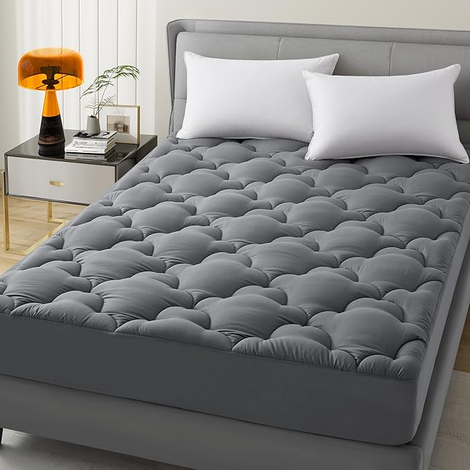 Mattress Topper King Size Pillow Top - Extra Thick Padded Mattress Pad & Protector, Breathable Fitted Deep Pocket 8-21, Ultra Soft & Supportive