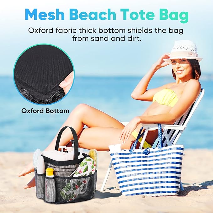 EUDELE Mesh Shower Caddy Portable for College Dorm Room Essentials, Shower Caddy Dorm with 8-Pocket Large Capacity for Beach, Swimming, Gym, Travel essentials - Image 5