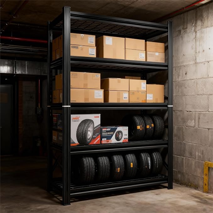 48''W Wire Garage Metal Shelving, 3020 Lbs Heavy-Duty Garage Storage Shelves, 5-Tier Adjustable Reinforced Shelves for Laundry Rooms, Basements, Kitchens&Outdoor (48''W*24''D*72''H) - Image 7