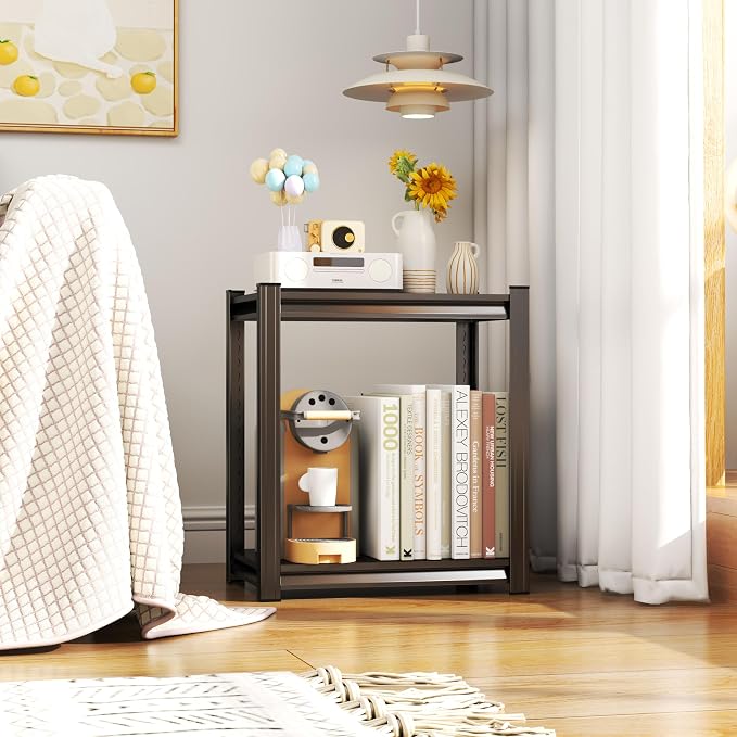 2-Tier Storage Shelves,1200 Lbs Metal Shelving Unit, Double-Layer Columns, Adjustable Reinforcing Shelves for Coffee Table in Living Room, Bedroom, Kitchen，Office(16''W*10''D*22''H) - Image 6