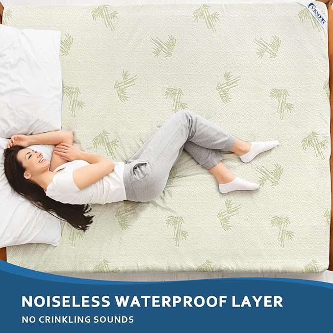 Queen Mattress Protector with Zipper,100% Waterproof Queen Size Cooling Mattress Cover,Ultra Soft Jacquard Fabric Breathable Noiseless Mattress Pad Cover,Zippered Mattress Encasement,60" *80" * 9"