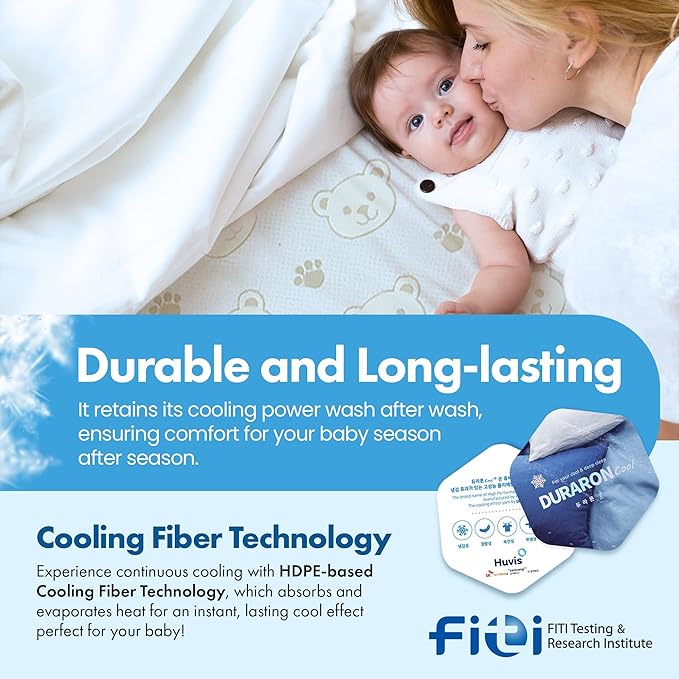 GML Teddy Summer Cooling Crib Mattress Pad – Waterproof Baby Mattress Protector for Toddler Bed – Soft, Breathable, Washable Mat – Q-Max Cooling Fiber for Better Sleep, Made in Korea - Medium, 39.4x59