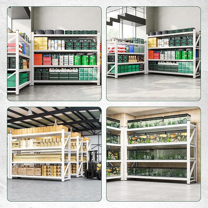 Letaya 6000LBS Storage Shelves Heavy Duty,79" W Garage Shelving Units, 4 Tier Adjustable Utility Rack Shelf,Large Metal Industrial Shelves,for Shop,Warehouse,Basement (79" W x 24" D x 79" H) - Image 6