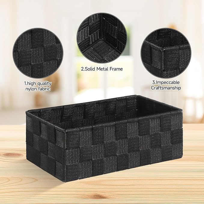 Posprica Small Baskets for Organizing(7 Set) Woven Storage for Shelves, Bathroom, Decorative Closet Organizer, Dresser Bins, Shelf - Image 3