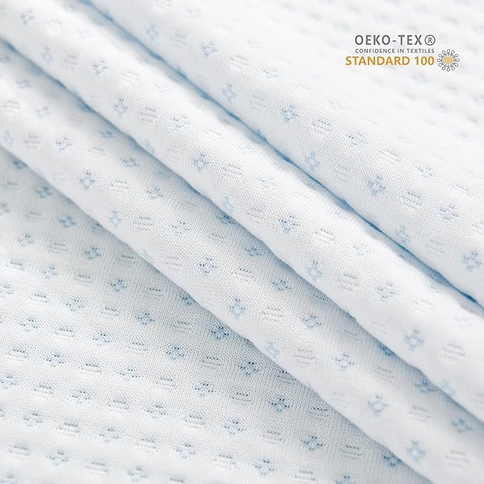Subrtex Mattress Topper Cover (Only Cover) Mattress Protector Bedding Rayon Made from Bamboo Removable Mattress Encasement Mattress Cover with Zipper (2 Inch, White, Full)
