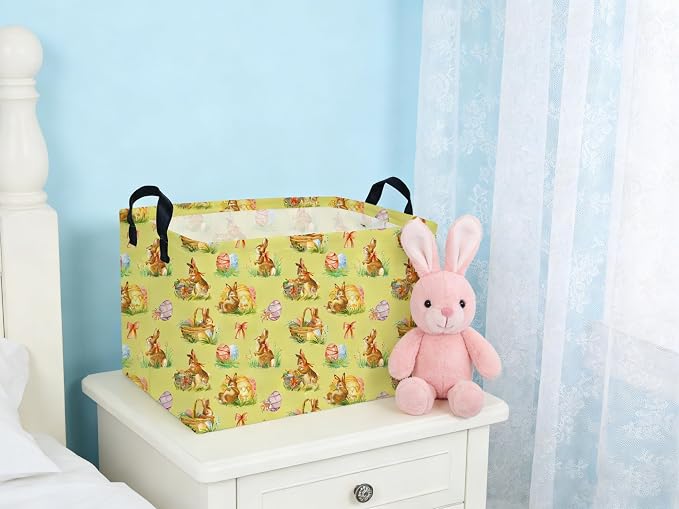 Rectangle Easter Baskets Kids Baskets Cute Storage Bin Organizer Box for Room Decor Gift Basket - Image 4