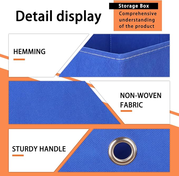 Foldable Storage Cubes Bins ,11 Inch Cloth Storage Cube Fabric Storage Box Cubes Organizer Baskets with Dual Handles for Home Organizer Set of 8 (Dark Blue) - Image 7