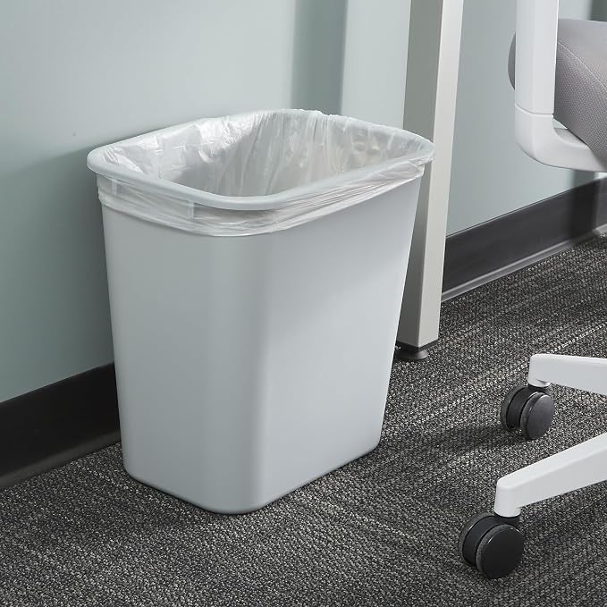 COASTWIDE Professional™ Indoor Trash Can Without Lid, Gray Soft Molded Plastic, 7 Gallon - Image 4