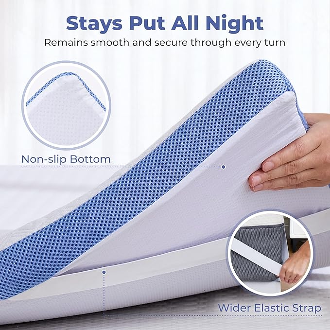 BDEUS 2 Inch Gel Memory Foam Mattress Topper Twin Size, Cooling Mattress Topper for Back Pain Relief, Non-Slip Design with Removable & Washable Soft Bamboo Cover.