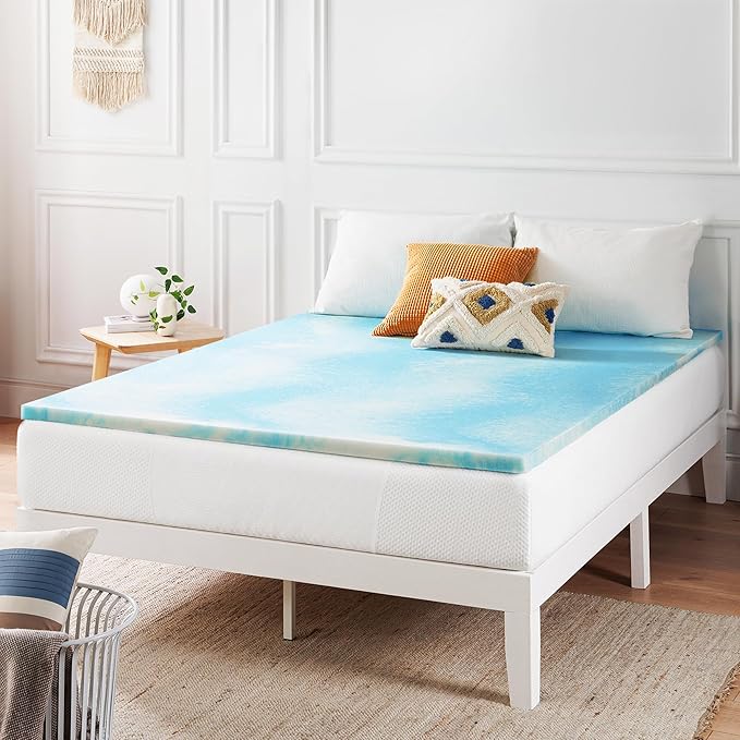 Best Price Mattress 2 Inch Swirl Gel AeroBreeze Cooling Air Flow Memory Foam Mattress Topper, Dorm Essentials, Full
