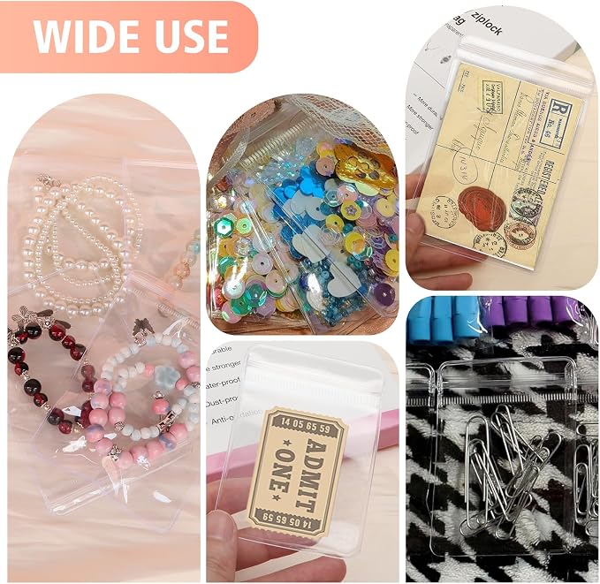 17Dec 50 Large Plastic Jewelry Bags with Zipper, Clear Anti Tarnish Jewelry Bags for Small Business - Image 5