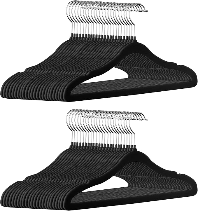 GoodtoU Kids Hangers Velvet 50 Pack 14" - Kids Felt Hangers Non Slip Toddler Hanger Childrens Hanger for Kid by GoodtoU