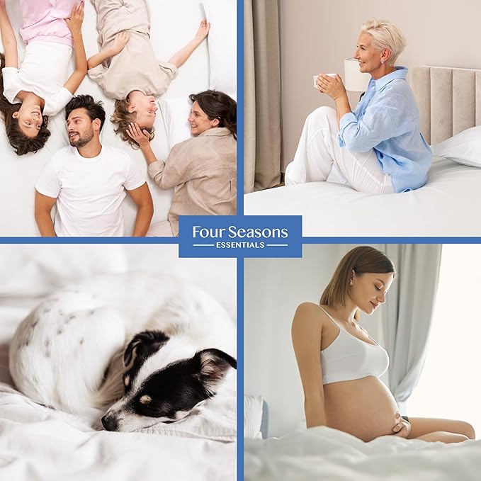 King Zippered Mattress Protector (8"-11" Depth) Waterproof Encasement Premium Quality Hypoallergenic Bed Cover Protects from Dust White