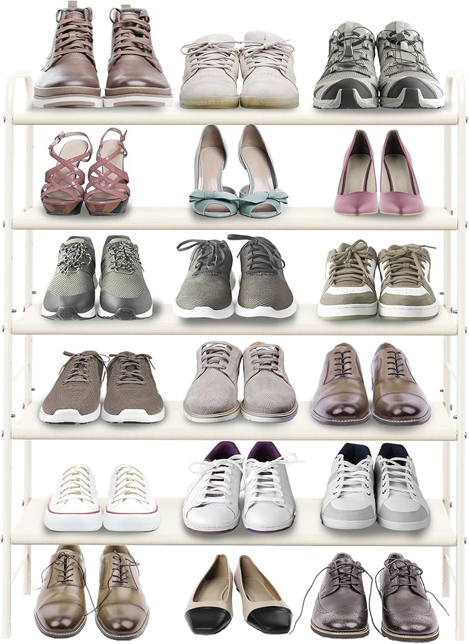 SIMPLE HOUSEWARE 5-Tier Shoe Rack Storage Organizer, White - Image 4