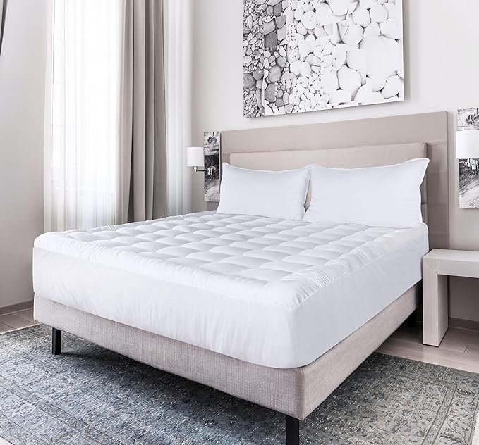 Utopia Bedding California King Mattress Pad, Quilted Fitted Premium Mattress Protector, Deep Pocket Cover Stretches up to 16 Inches, Fluffy Pillow Topper (72x84 Inches, White)