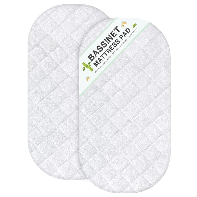 Bassinet Mattress Protector Fits 18" x 28" Munchkin Brica, 4moms Mamaroo and Pamo Babe 4 in 1 Portable Crib(not playard), Waterproof, Washer & Dryer