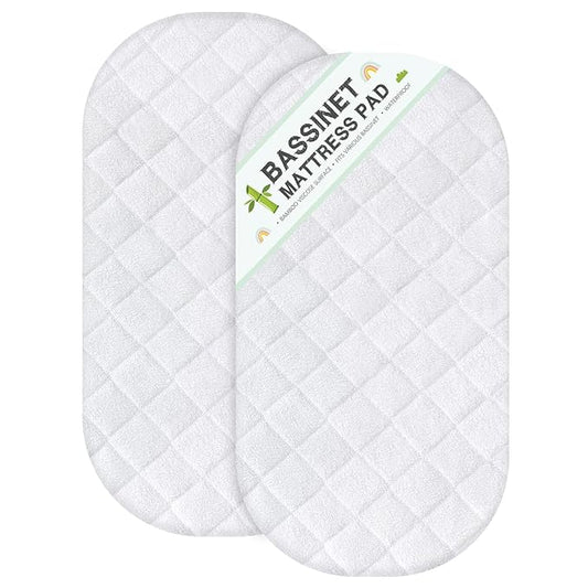 Bassinet Mattress Protector, Fits 14" x 30" UPPAbaby Bassinet & Snoo Smart Sleeper Baby Bassinet, Ultra Soft Waterproof and Breathable, Washer & Dryer