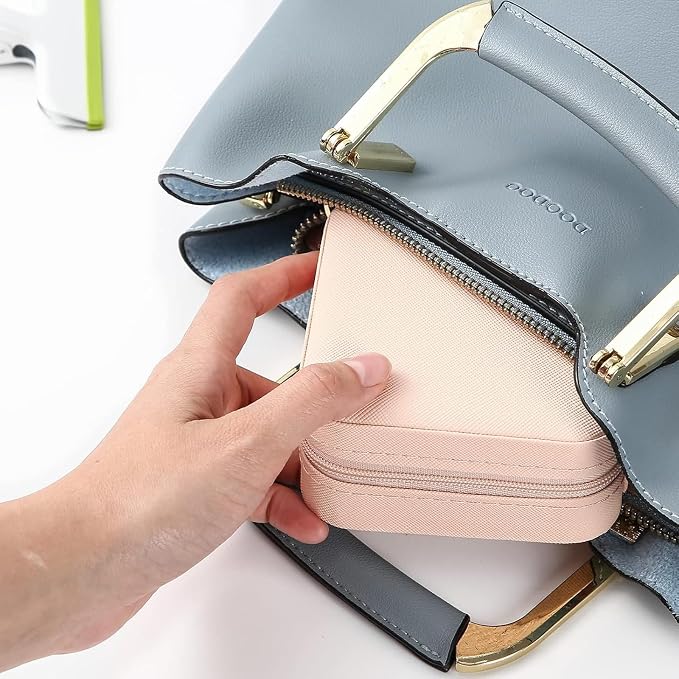 Travel Jewelry Case 2 Pack Mini Travel jewelry Box Portable Organizer Women Girls Gift Box for Rings Earrings Necklaces Bracelets - Image 6
