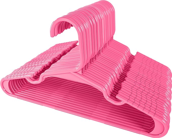 Utopia Home 60 Pack Kids Hangers - 11.5 Inch Plastic Baby Hangers for Closet - Childrens Hanger for Clothes & Infant Hanger for Closet - for Everyday Standard Use (Pink) - Image 8